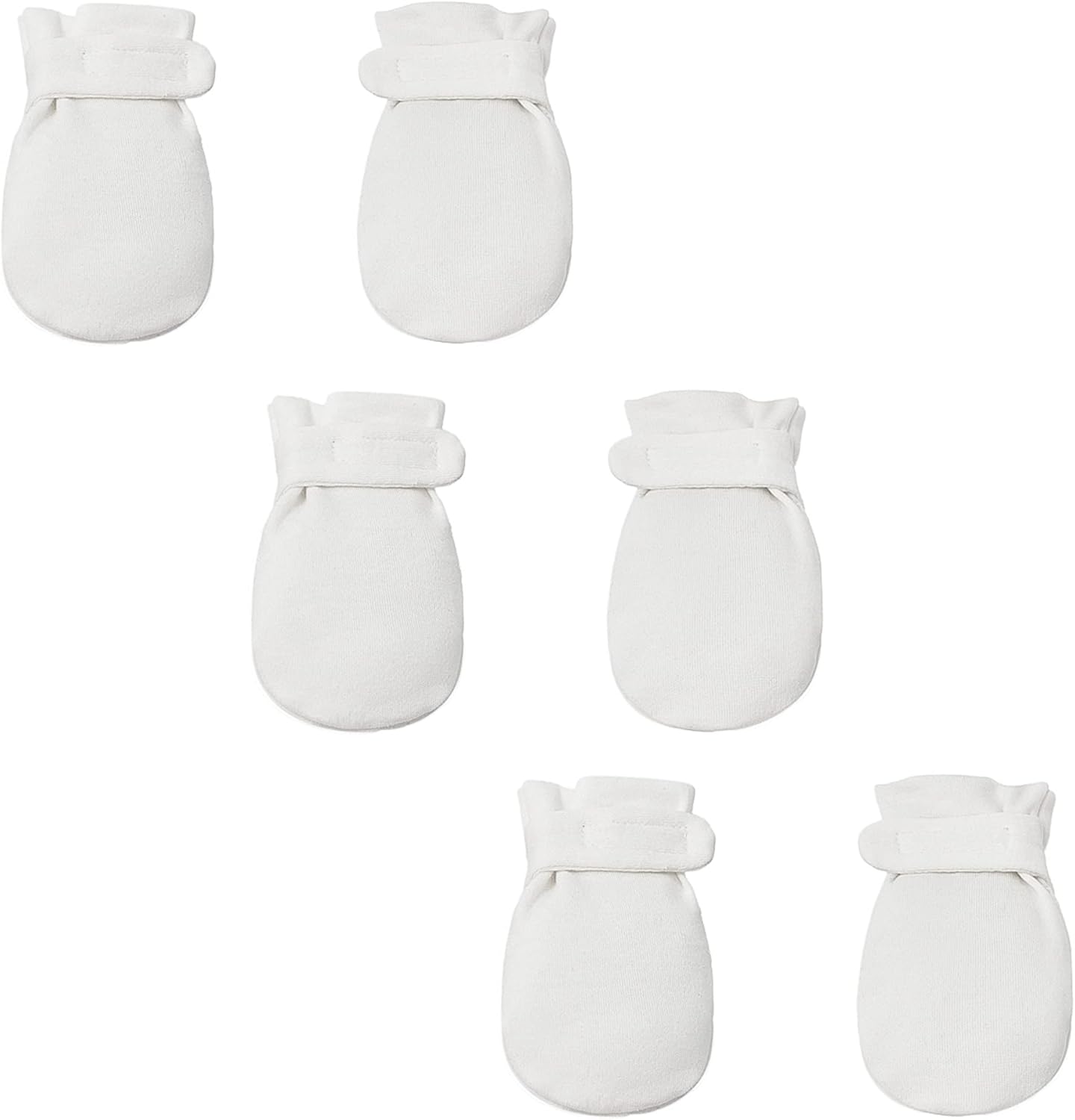 Newborn Baby No Scratch Mittens Stay On, 100% Cotton Breathable, Adjustable Infant Gloves for Baby