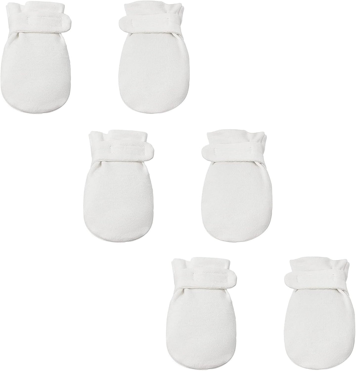 Newborn Baby No Scratch Mittens Stay On, 100% Cotton Breathable, Adjustable Infant Gloves for Baby