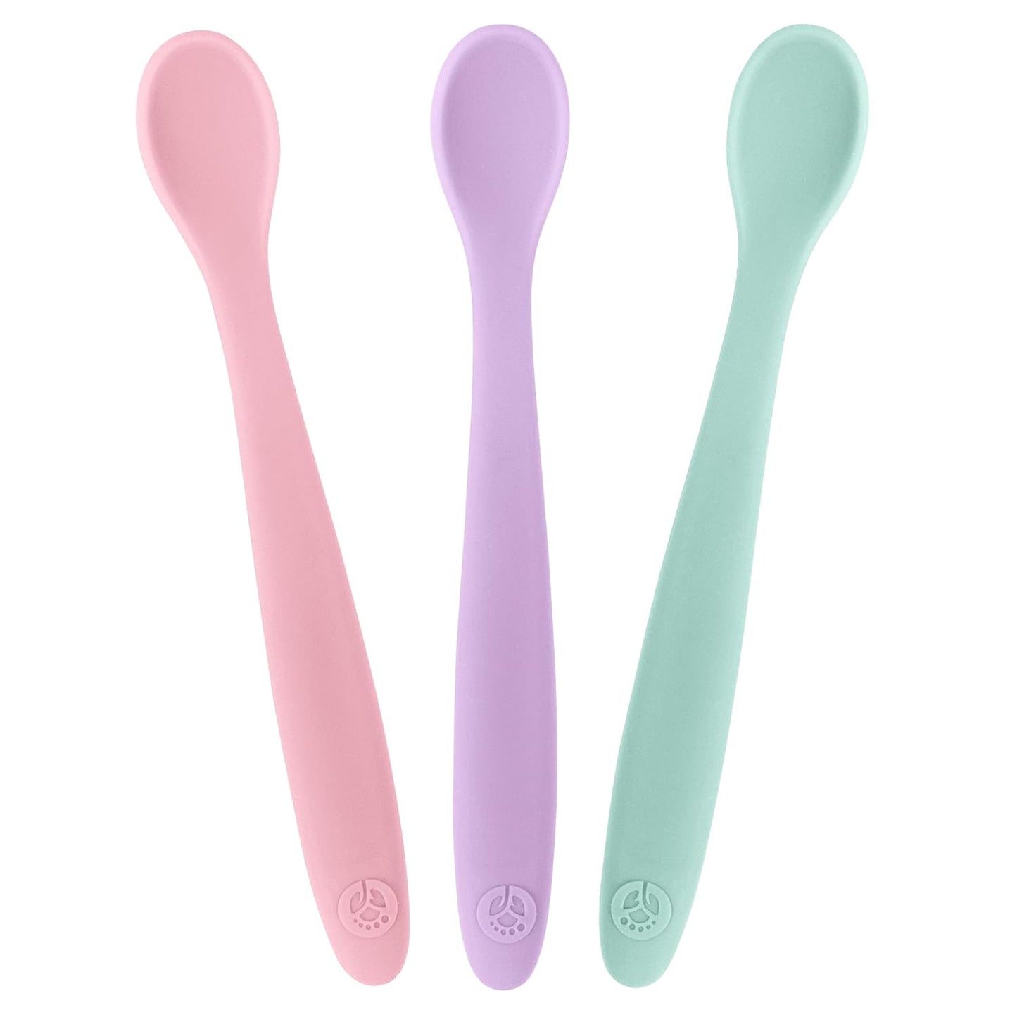 WeeSprout Silicone Baby Spoons - First Stage Infant Feeding Utensils With Soft-Tip, Bendable