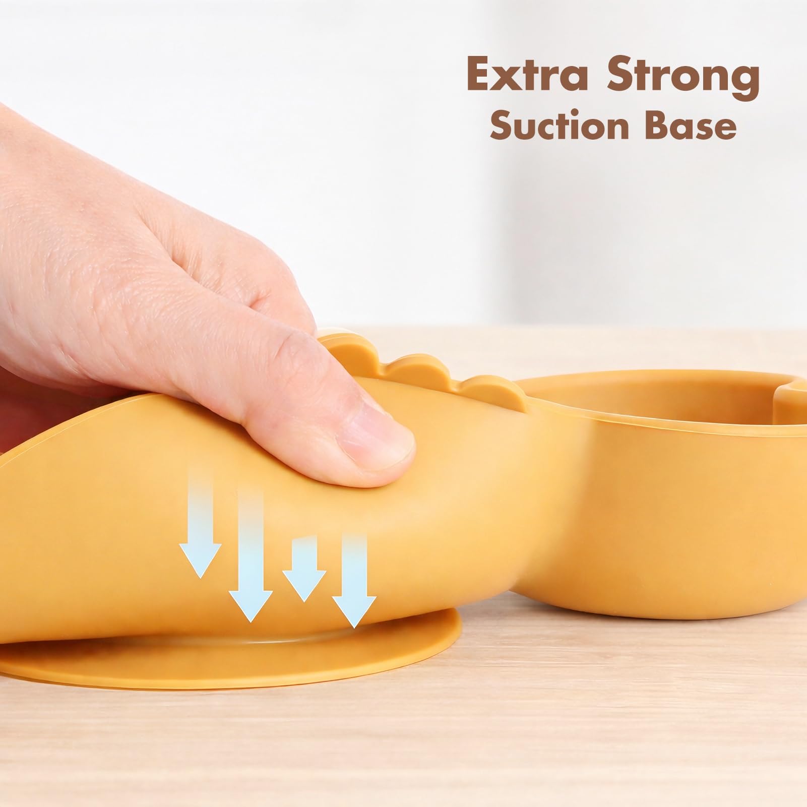 ROCCED Suction Plates for Baby, Silicone Plates with Suction Divided, Baby Spoon Fork Set for