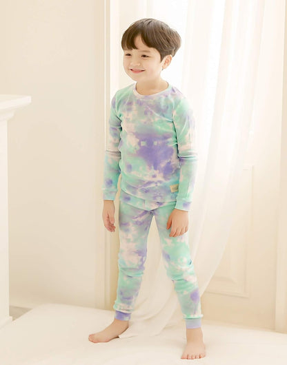 VAENAIT BABY 12M-12Y Toddler Kids Boys Girls 100% Cotton Marbling Tiedye Sung Fit Sleepwear Pajamas