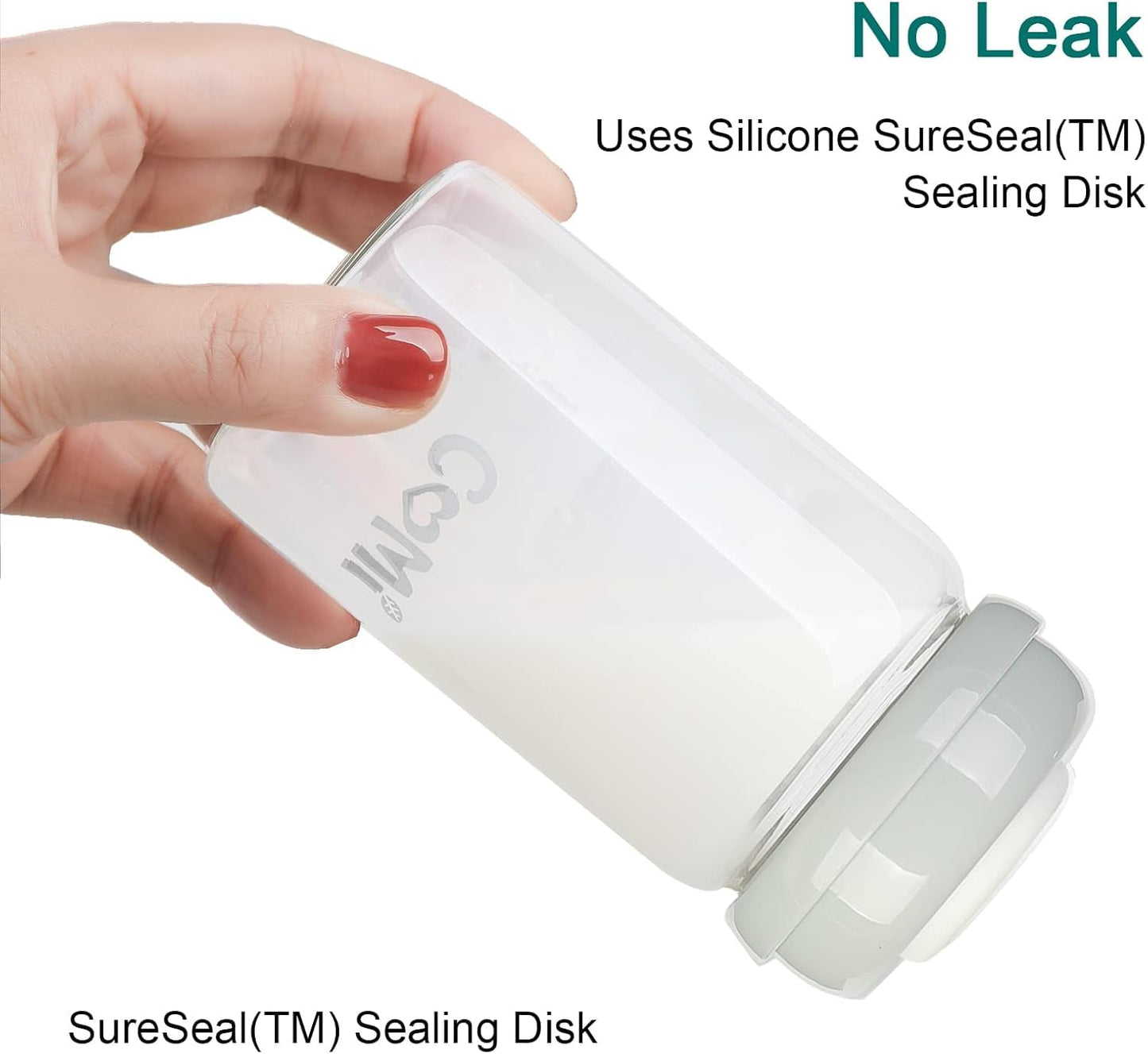 COMI Wide Neck Glass Breastmilk Collection n Storage Bottle, 4 Packs, 6oz with Screw Ring Sealing