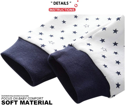 Unisex Newborn Baby Cotton 4-Pack Pants Embroidery Pringting Casual Leggings 0-24 Months for Boys