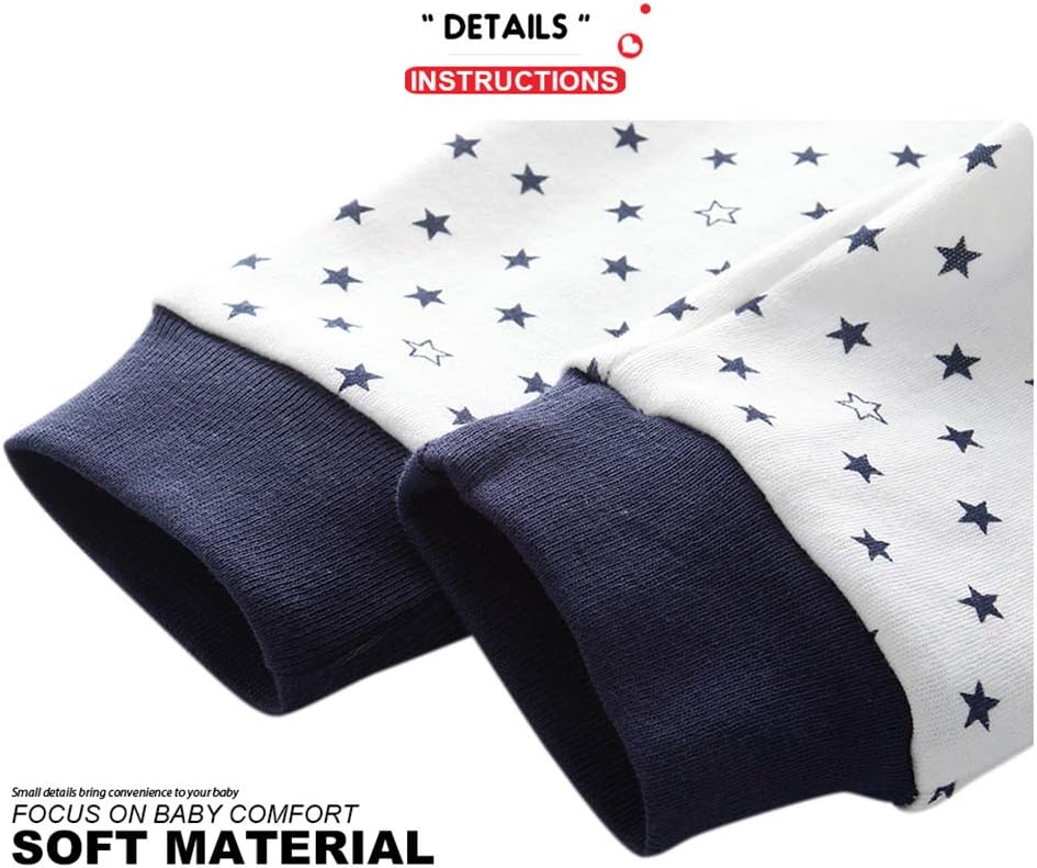 Unisex Newborn Baby Cotton 4-Pack Pants Embroidery Pringting Casual Leggings 0-24 Months for Boys