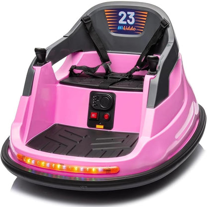 12V Kids Bumper Car, Electric Baby Bumper Car for Toddlers with Remote Control, 3 Speeds - Light