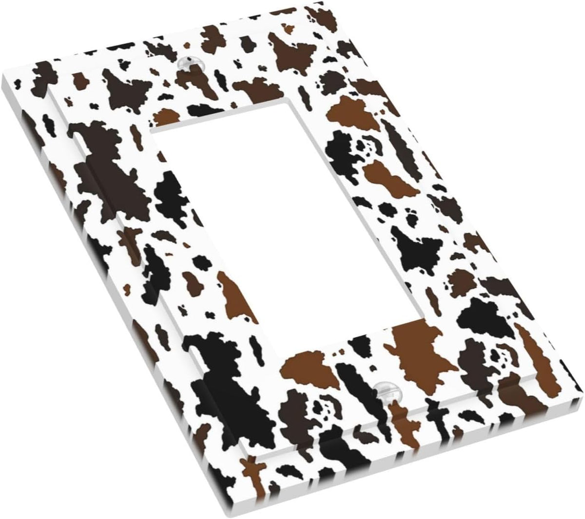 Decorative Outlet Covers Rustic Cowhide Highland Cow Milk Cow 1 Gang Single Rocker Light Switch