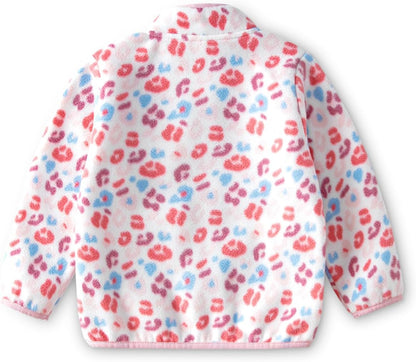 Kids Printed Polar Fleece Jacket Toddler Baby Boys Girls Autumn Winter Warm Sherpa Lining Outerwear