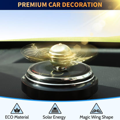 Car Air Freshener, Car Solar Energy Golden Fidget Spinner Toy with Swinging Wings for Car Interior