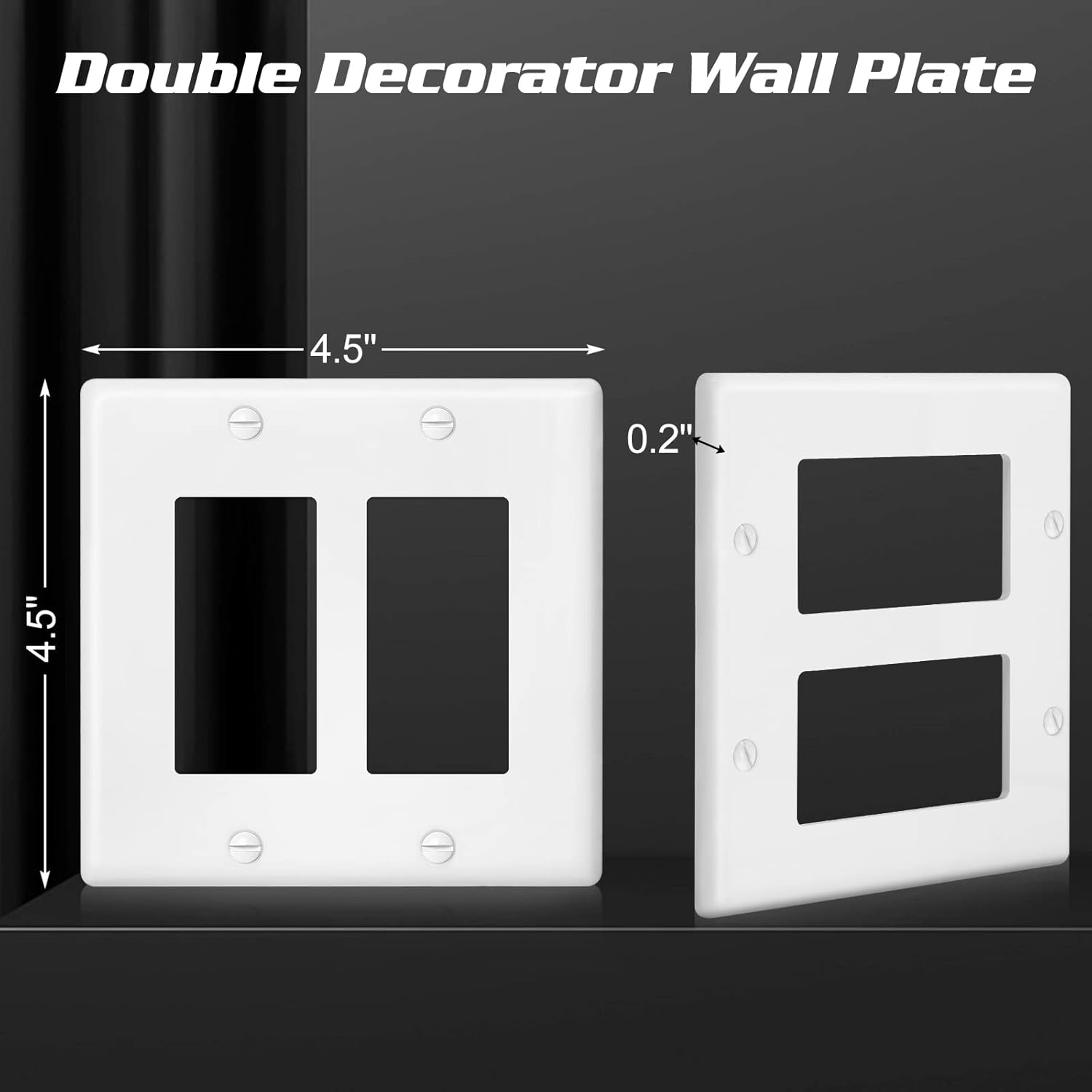 Decorator Wall Plate Double Gang Light Switch Plate Outlet Cover,Unbreakable Polycarbonate
