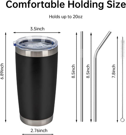 IEOVIEE 32 Pack 20oz Stainless Steel Bulk Tumblers with Lids and Straws Double Wall Insulated