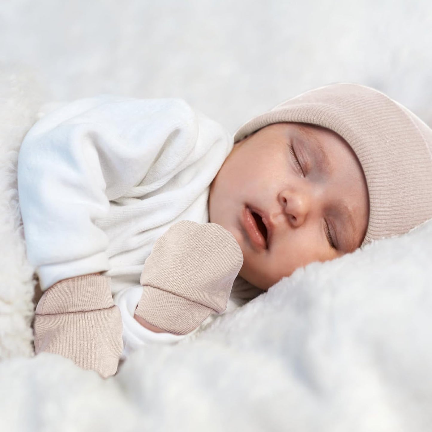 Newborn Baby Mittens No Scratch Cotton Elastic Wrist Gloves Infant Toddler Mittens for Baby Boy