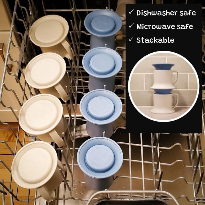 Kids Tumbler and Teacup | 2 Cup Set (6 & 7 Oz) Dishwasher/Microwave Safe 3.5" x 4" | 2 Wide Base