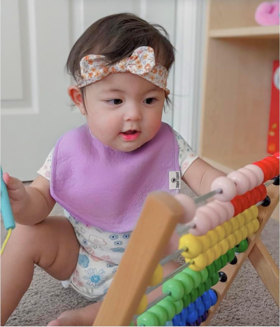DiaperSquad's Baby Bibs for Drooling and Teething, Bibs for Boys, Baby Girl - Solid Cotton Baby
