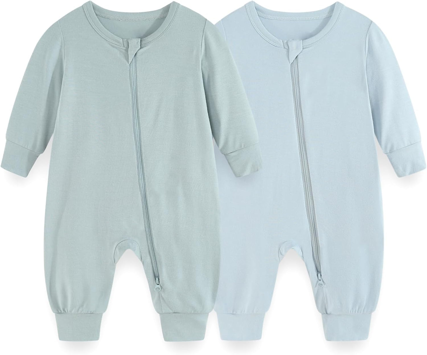 Unisex Rayon Made from Bamboo Zipper Baby Boy Girl Rompers 2 Pcak Long Sleeve Infants Jumpsuits New