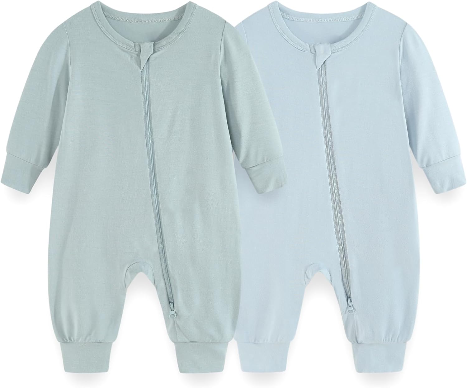 Unisex Rayon Made from Bamboo Zipper Baby Boy Girl Rompers 2 Pcak Long Sleeve Infants Jumpsuits New