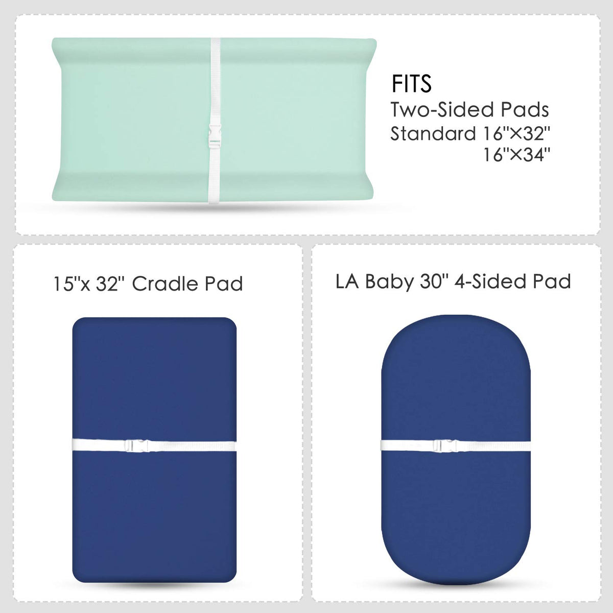 TILLYOU Changing Pad Cover Set in Soft Jersey Material - Fits 32"/34''x16 Contoured Pad for Babies