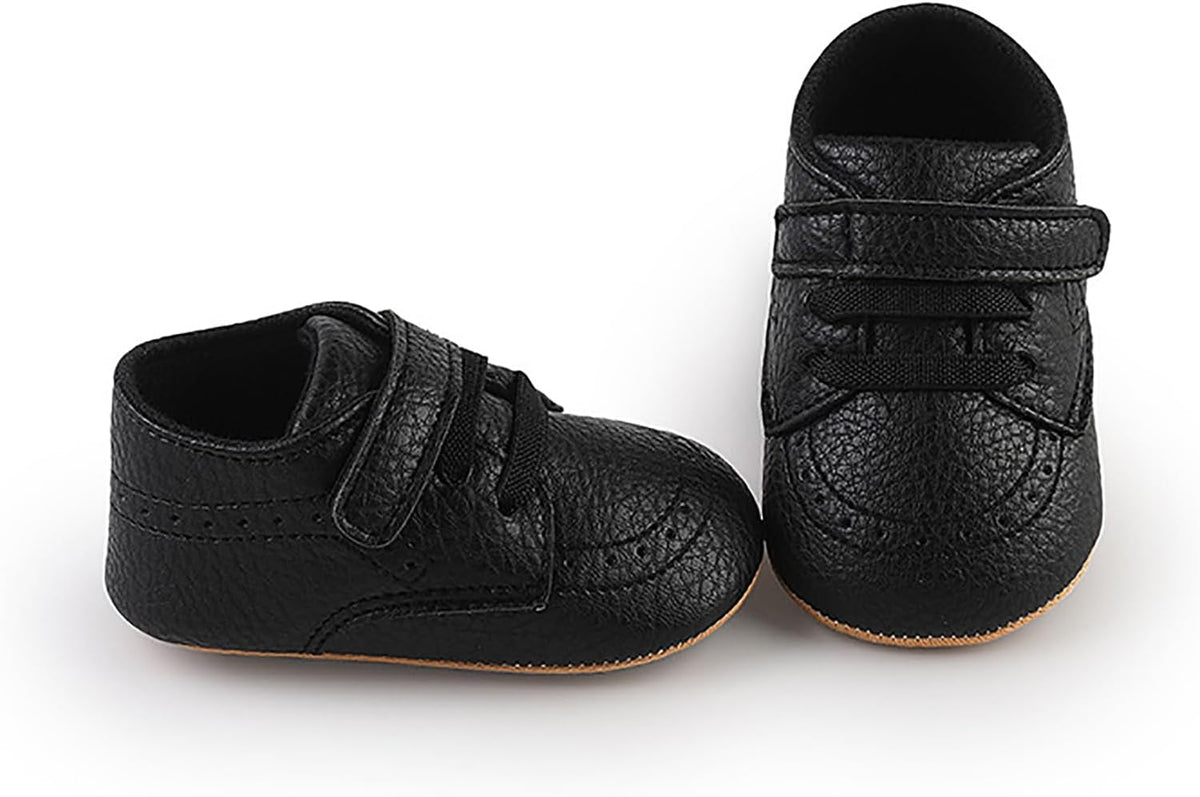 SOFMUO Baby Boys Girls High Top Ankle PU Leather Sneakers Soft Rubber Sole Infant Moccasins Newborn