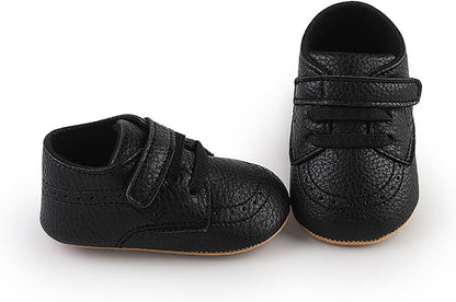 SOFMUO Baby Boys Girls High Top Ankle PU Leather Sneakers Soft Rubber Sole Infant Moccasins Newborn