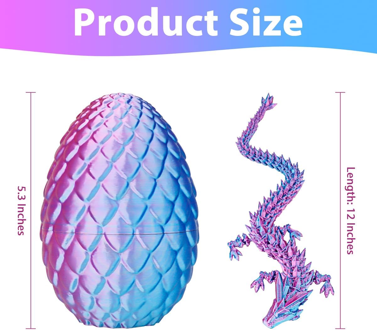 Dragon Eggs with Dragon Inside, 3D Printed Surprise Funny Gifts for Kids, Boys, Girls, Articulated