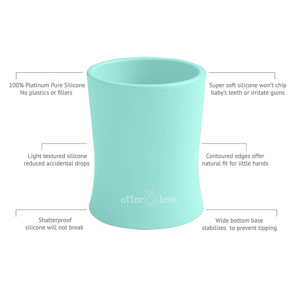 otterlove Silicone Baby & Toddler Training Cup - Pediatric OT Approved - 100% Platinum Pure LFGB