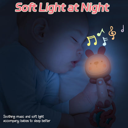 Baby Music Rattle, Teething Toys for Infants 6-12-18 Months Toddlers, Light-Up & Chew Sensory Toys