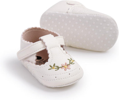 Baby Shoes Mary Jane Flats Non Slip Soft Sole Infant Toddler Sneakers First Walkers Party Christmas