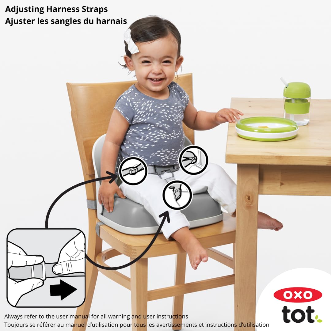 Portable Travel Booster Seat, Straps Securely To Dining Chair, Compact Fold, Wipeable Seat, Ideal