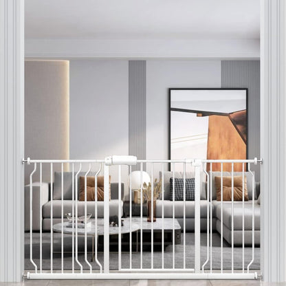 WAOWAO Baby Gate 57.48-62.17" Extra Wide Pressure Mounted Walk Through Swing Auto Close Safety