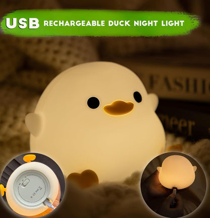 DREAMING MY DREAM Cute Duck Lamp,Do Do Duck Night Light,Silicone Squishy Nursery Bedside Lamp,USB