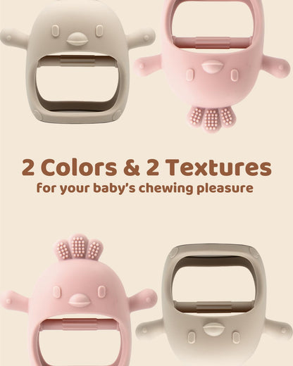 ChooKaChoo 2 Pack Baby Teething Toy Silicone Teething Mitten for Babies Over 3 Months Anti Dropping