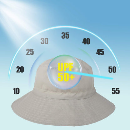 Baby Sun Hat Toddler Beach Swim Hats UPF 50+ Summer Bucket Hat Kids Infant Wide Brim Adjustable Sun