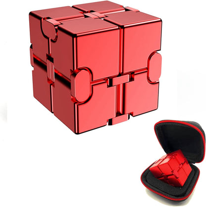 Fidget Blocks Toys Infinity Cube Anxiety Stress Relief Toy for Adults Gifts Aluminum Alloy Material