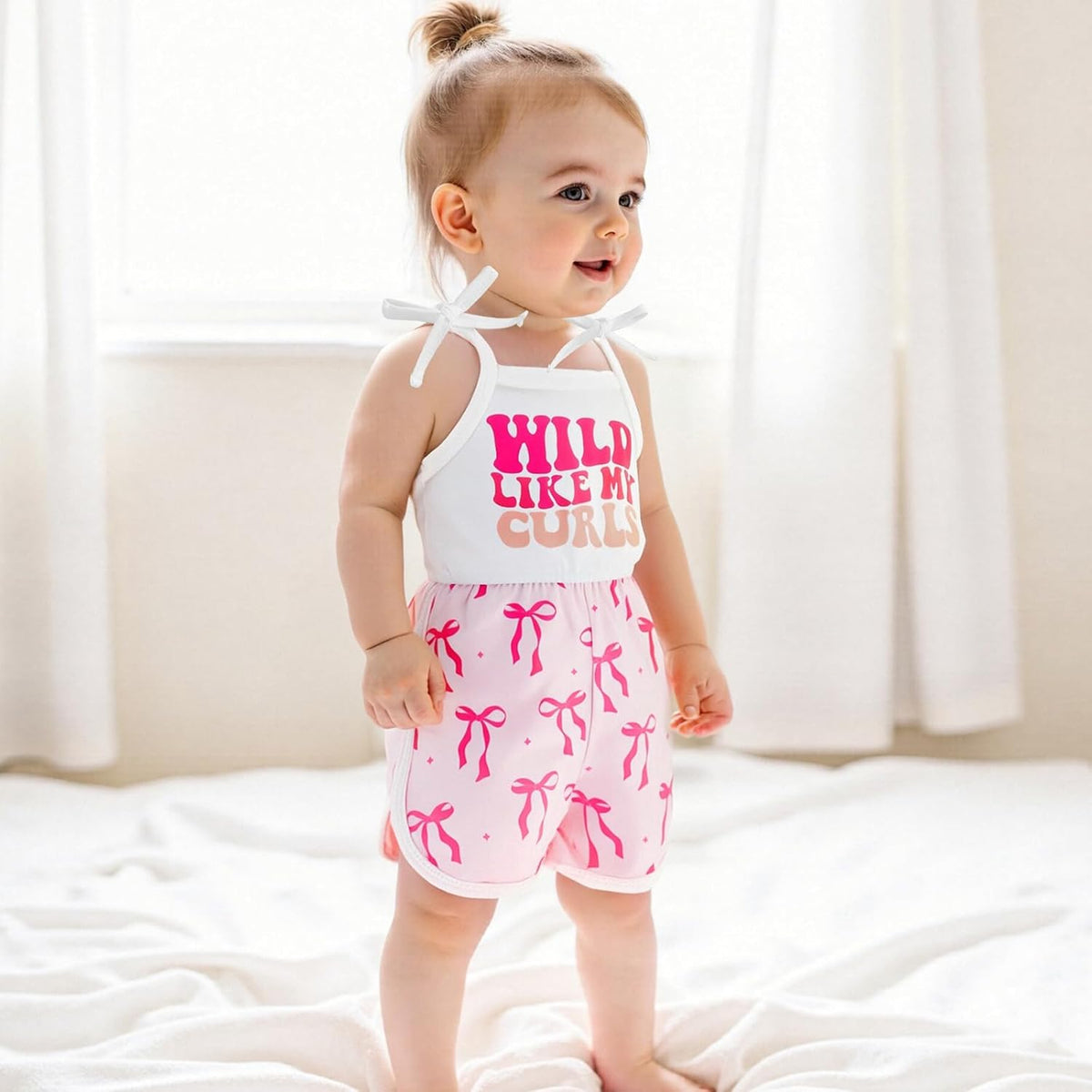 WZTYYDS Toddler Baby Girl Summer Clothes Floral Romper Tie-Up Strap Halter Jumpsuit Infant Summer