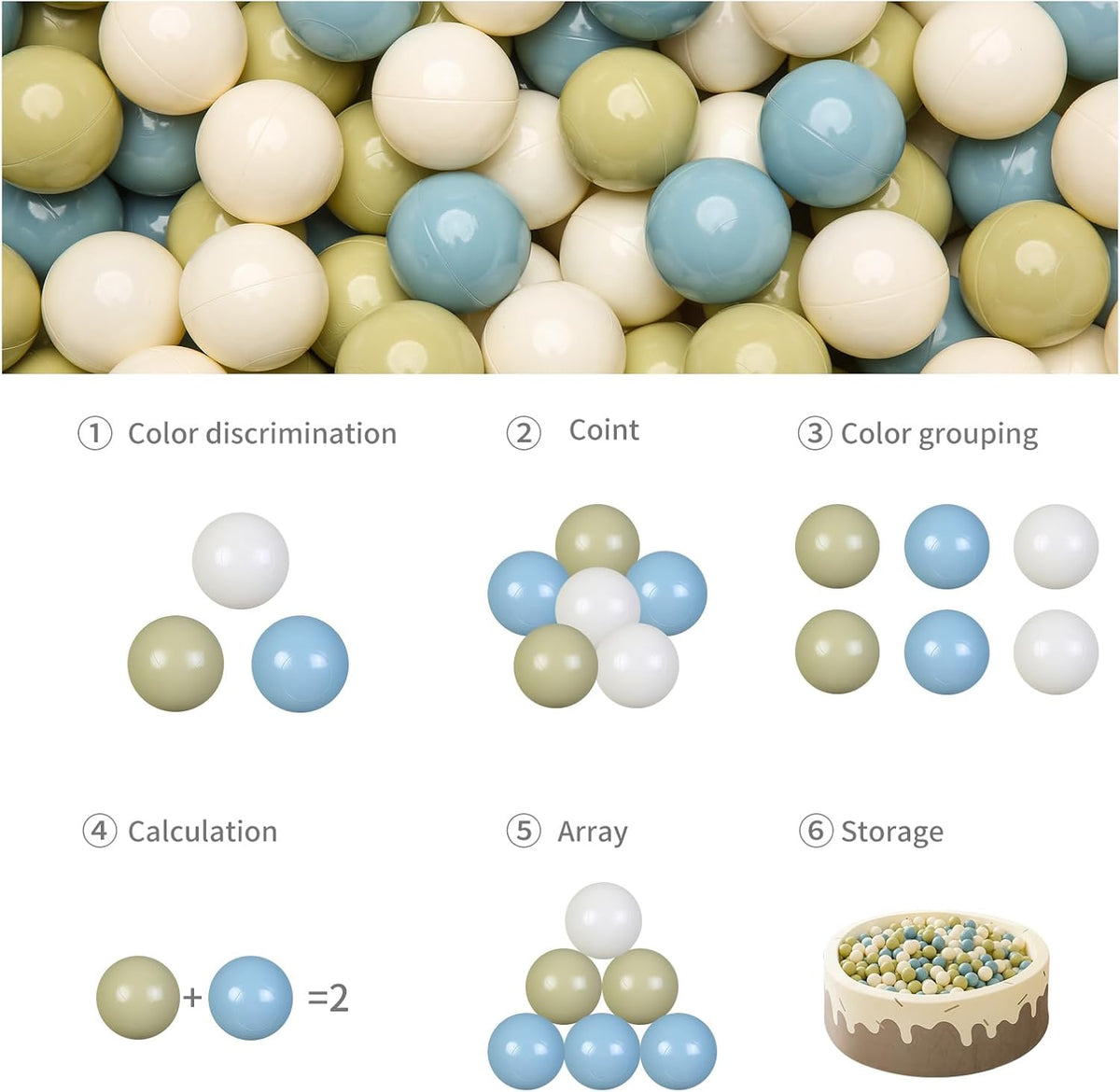 GOGOSO Ball Pit Balls - 2.15inch Plasticsball for Kids Toddlers Birthday Gifts, Summer Vibrant