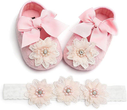 Baby Shoes Mary Jane Flats Non Slip Soft Sole Infant Toddler Sneakers First Walkers Party Christmas
