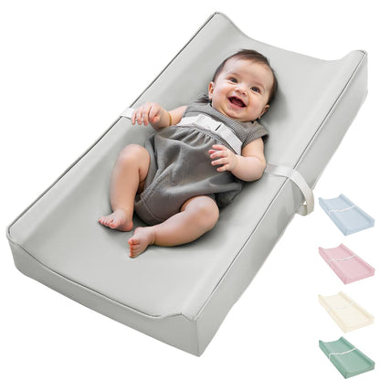 Vegan Leather Waterproof Baby Changing Pad - Wipeable, Extra Thick & Portable & Non-Slip Diaper Mat
