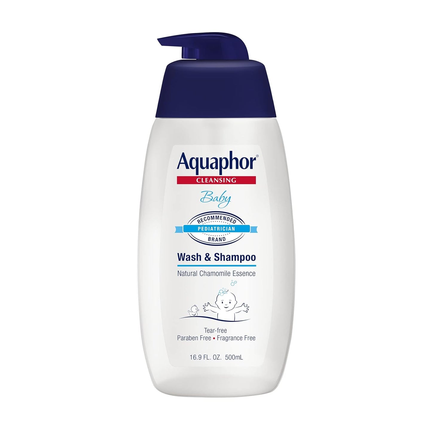 Aquaphor Baby Wash and Shampoo - Mild, Tear-free 2-in-1 Solution for Baby’s Sensitive Skin - 16.9