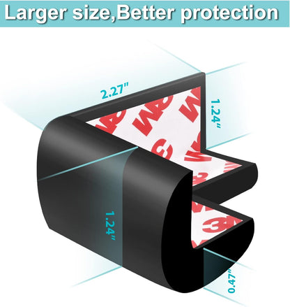 12 Pack Soft Corner Protector Baby Proofing Edge and Corner Guards, Safety Pre-Taped Rubber Foam
