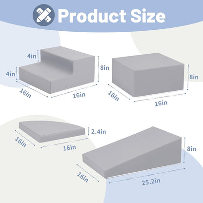 4-Piece PU Leather Baby Foam Climbing Blocks for Toddlers - Soft Play Climbing Toys for Toddlers