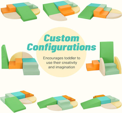 6-Piece Soft PU Leather Toddlers Climbing Toys, Baby Foam Climbing Blocks for Toddlers 3, Indoor