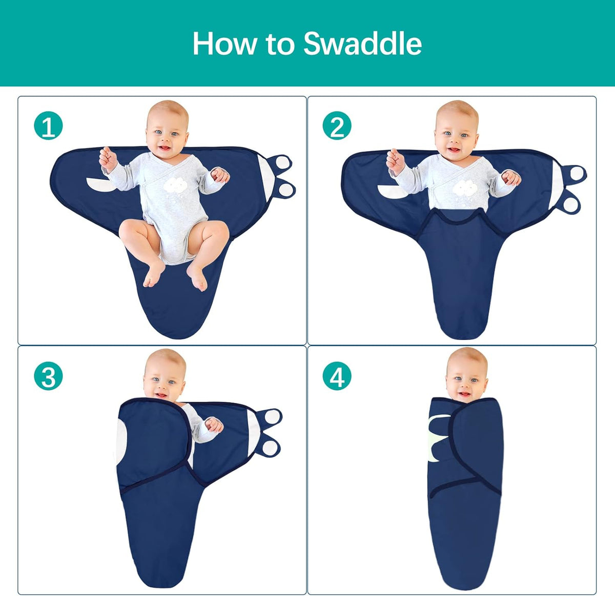 Biloban Baby Swaddles 0-3 Months for Boy & Girl, Cotton Swaddle Blanket, Newborn Essentials, Grey &