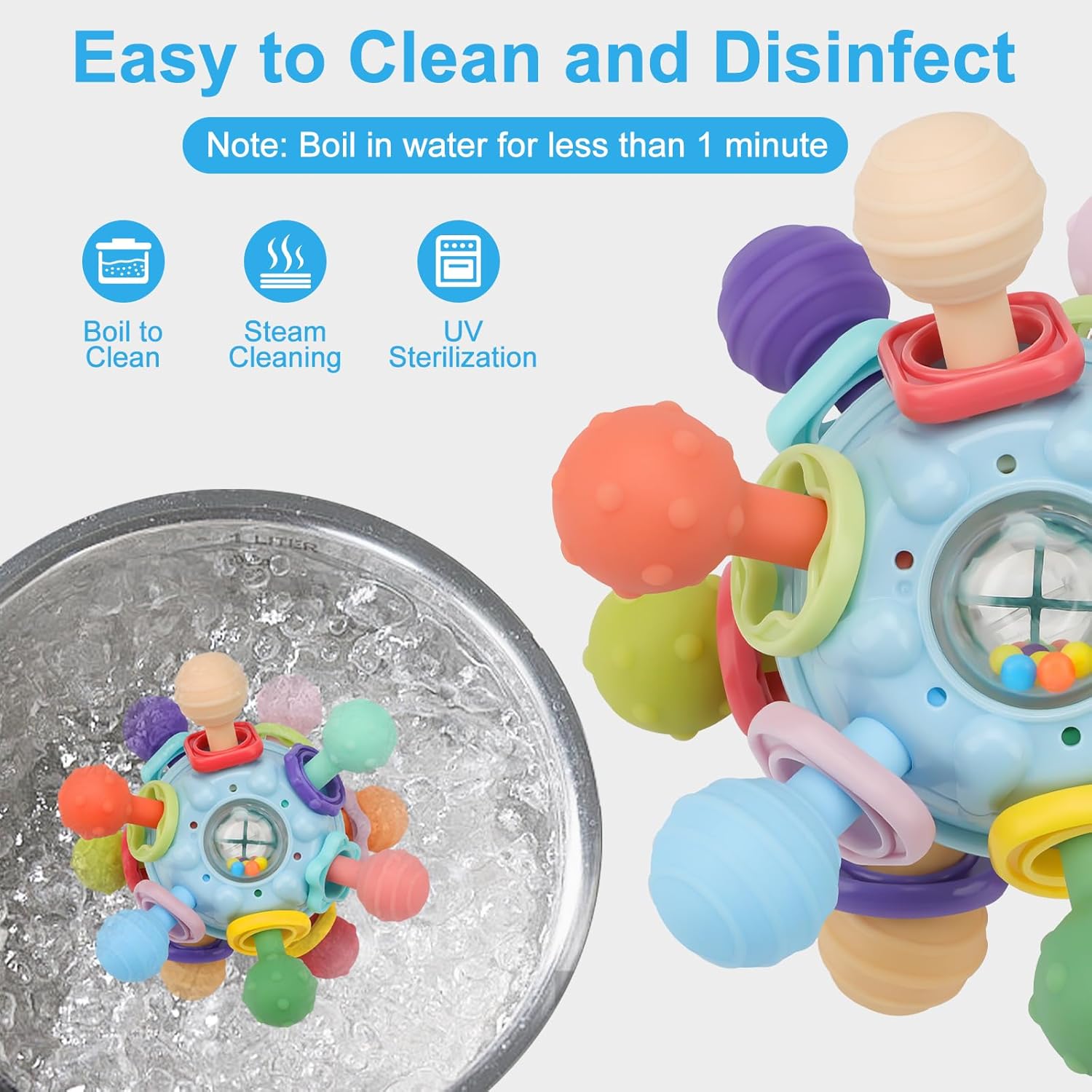 Baby Sensory Toy – Teething Relief & Brain Development for Infants (0–12 Months)