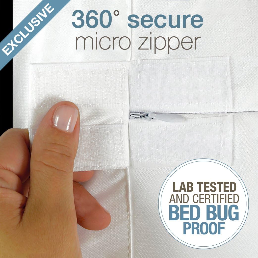 SafeRest Zippered Mattress Protector - Premium 9-12 Inch Waterproof Mattress Cover for Bed