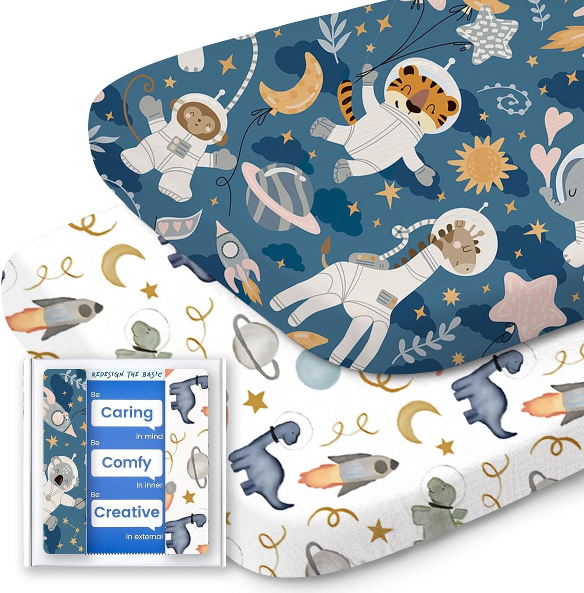 Bassinet Sheets for Baby Boy Girl, TotBasic Buttery Soft Universal Bassinet Fitted Sheet