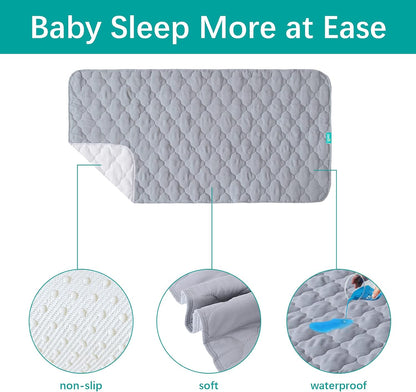 Waterproof Crib Mattress Protector Pad Cover 28" x 52", Anti Slip & Absorbent Waterproof Bed Pads