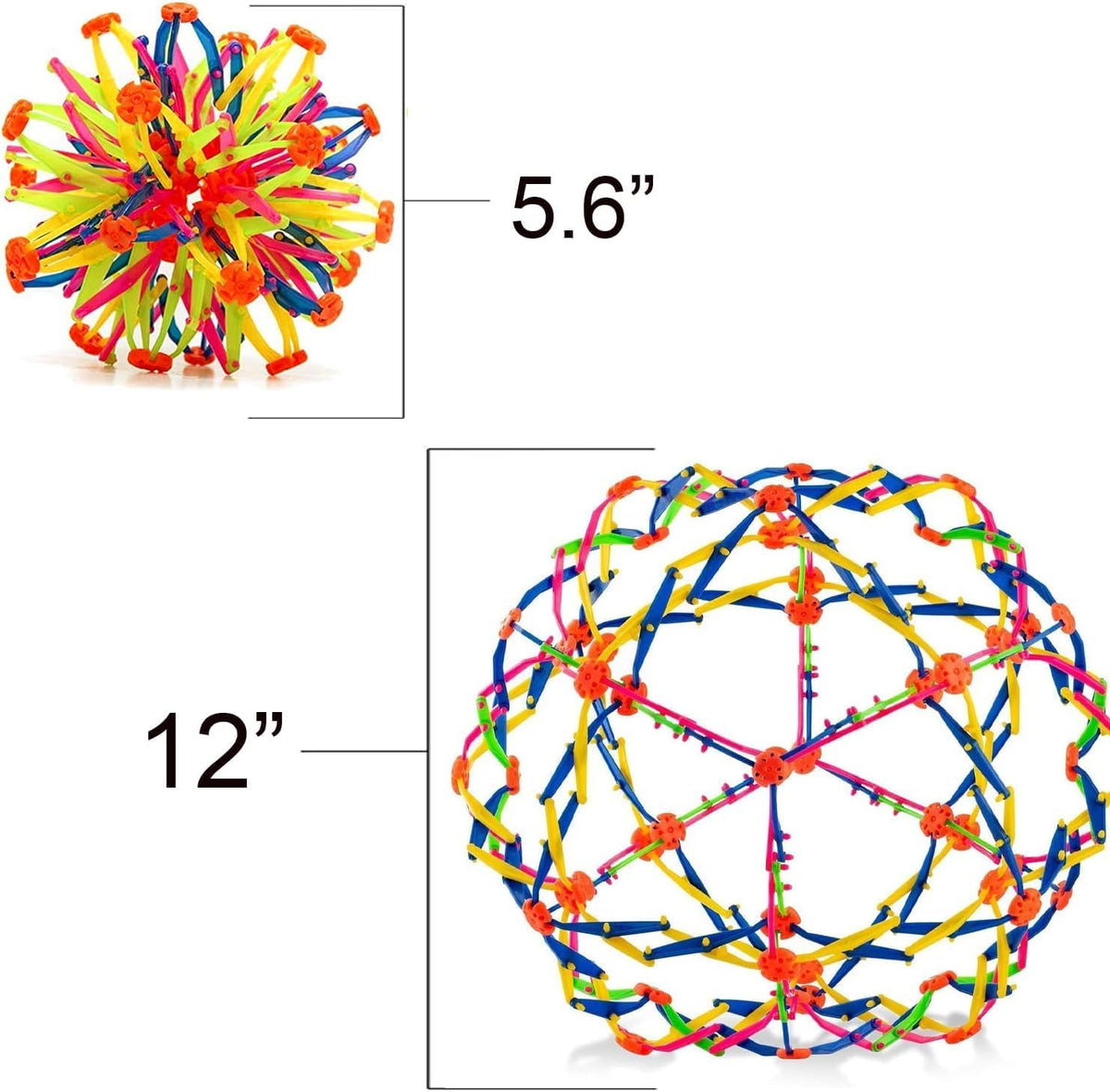 4E's Novelty Expandable Ball, Plastic Sensory Sphere for Kids and Adults