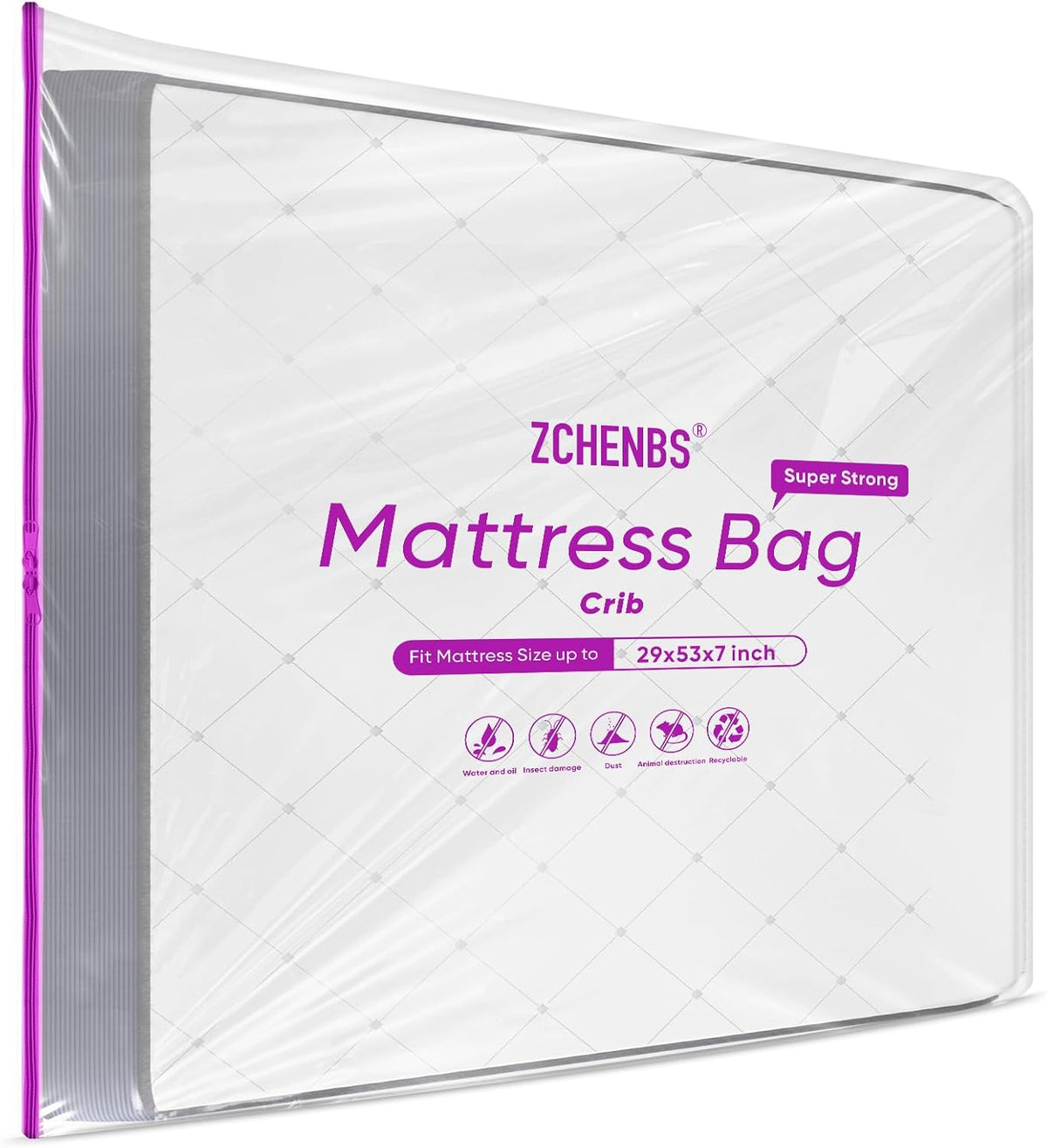 ZCHENBS® – Mattress Bags for Moving and Storage,Mattress Bag with Zippers,5 Mil Ultra-Thick Bed