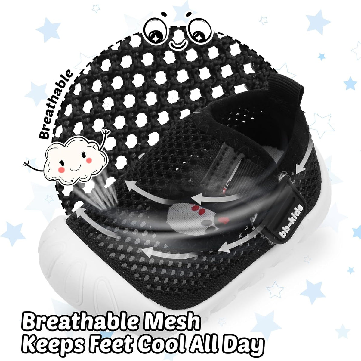 Baby Walking Shoes Toddler Girl Boy Soft Sole Breathable Mesh Slip on Summer Wide Shoes Infant