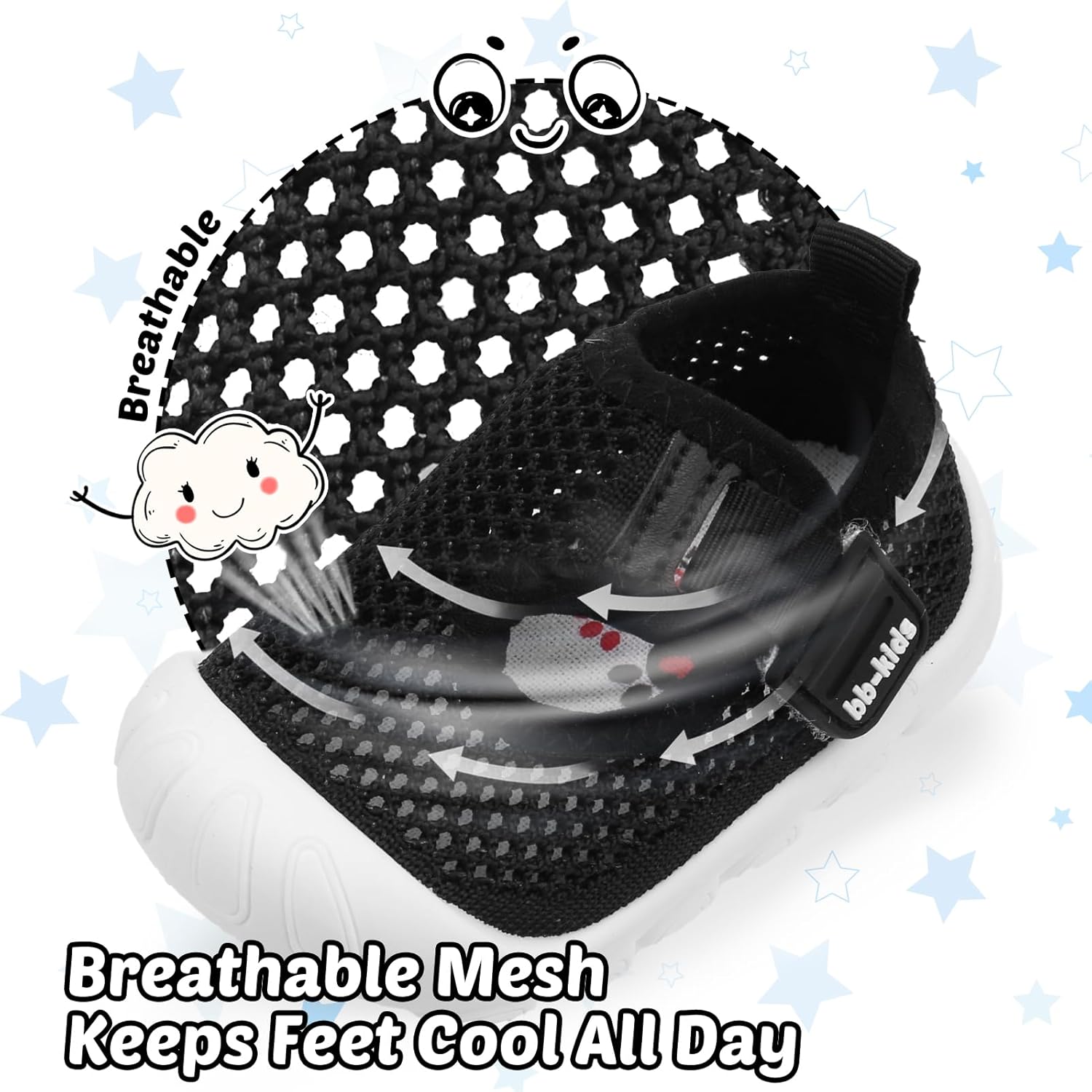 Baby Walking Shoes Toddler Girl Boy Soft Sole Breathable Mesh Slip on Summer Wide Shoes Infant