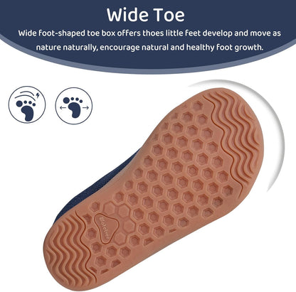 WateLves Toddler Little Kids Wide Barefoot Shoes The First Walking Shoes Girls Boys Breathable Zero